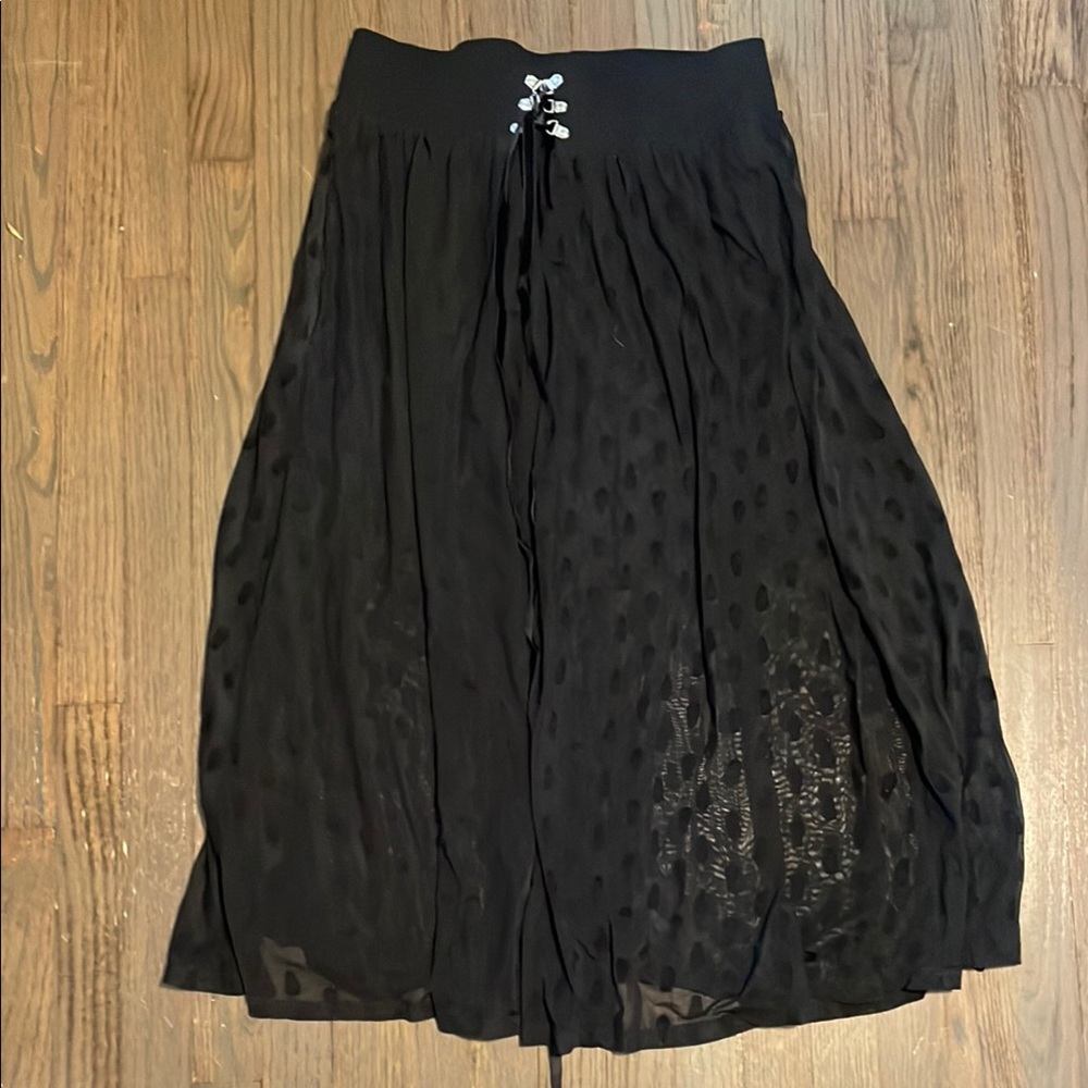 Hot Topic Black Pleated Midi Skirt Resort Wear